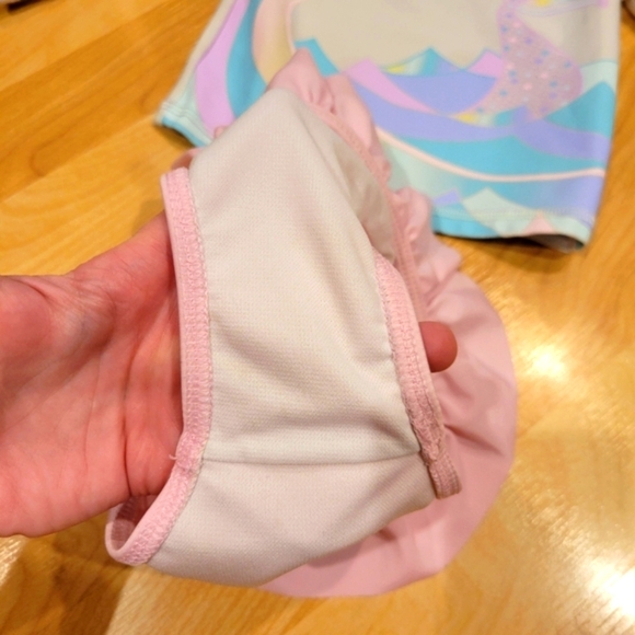 Cat & Jack White and Pink Rashguard Swim Suit Size 18 Months - Picture 5 of 9